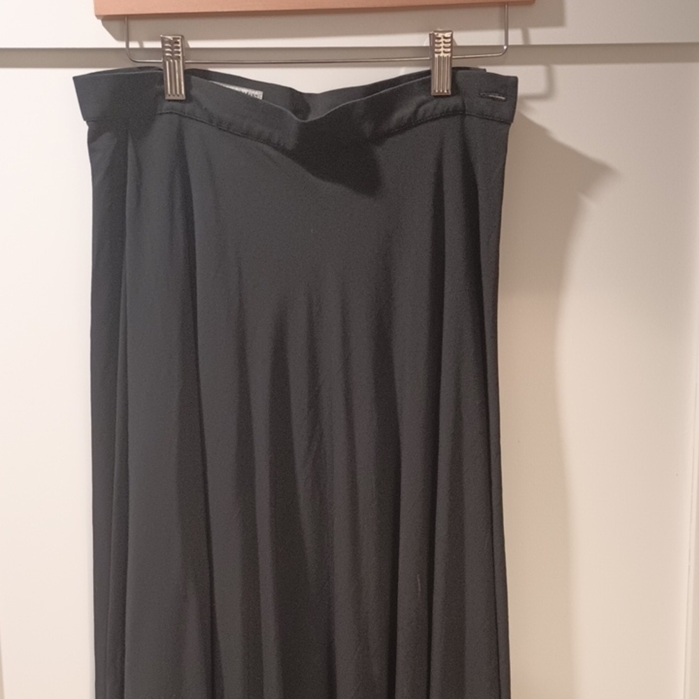Vintage Emporio Armani Black Maxi A-Line Skirt for Work